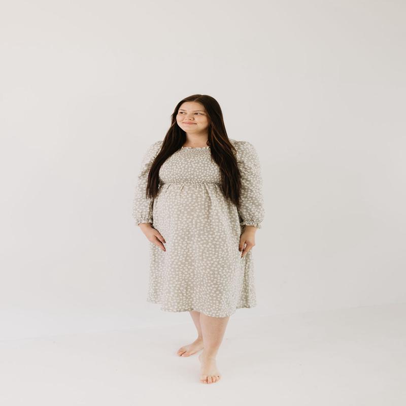 Adult Dress | French Gray Floral