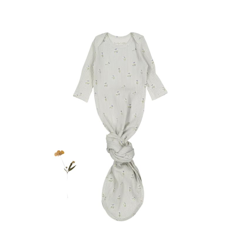 The Printed Baby Gown - Dahlia Blue