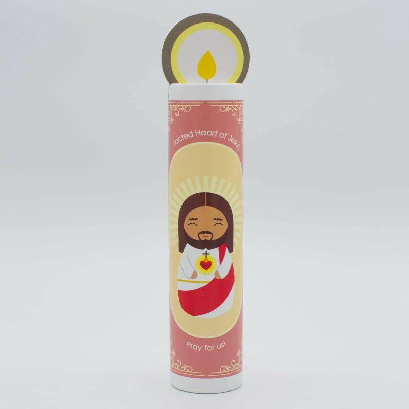 Sacred Heart of Jesus Wooden Prayer Candle