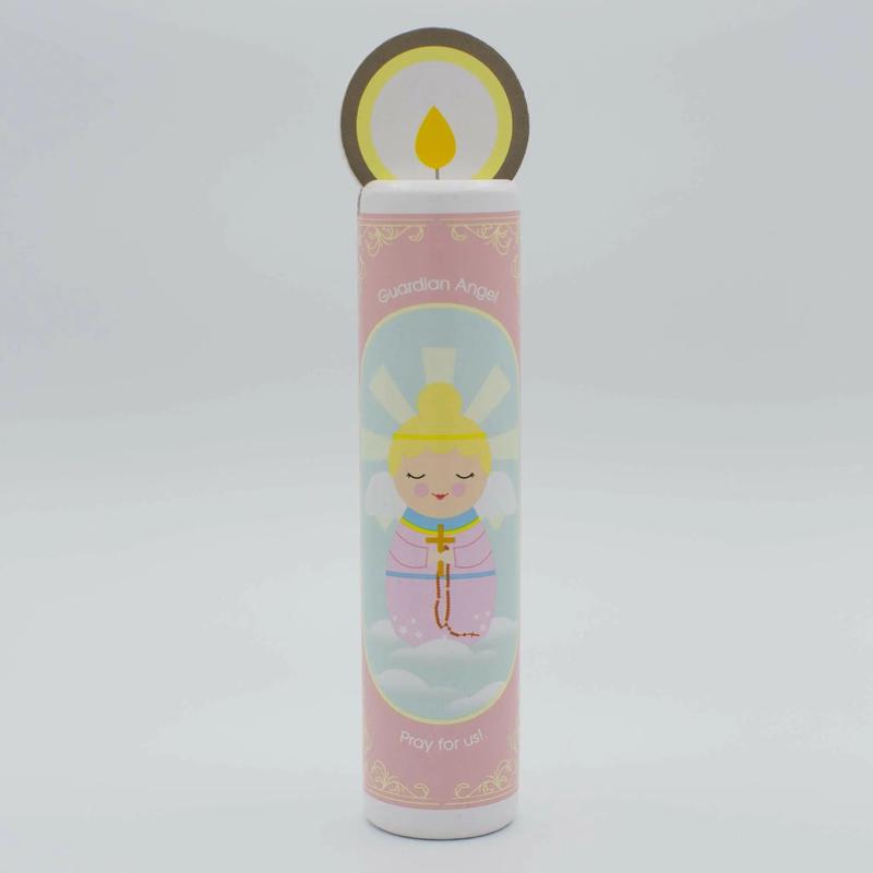 Guardian Angel Wooden Prayer Candle