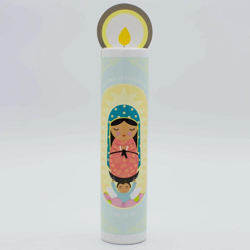 Our Lady of Guadalupe Wooden Prayer Candle