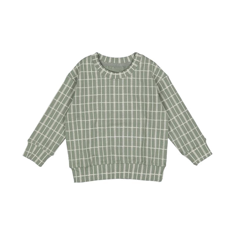 The Printed Sweatshirt - Sage Check