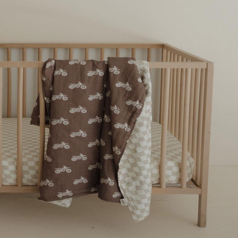Muslin Quilt | Dirt Bike & Checkerboard