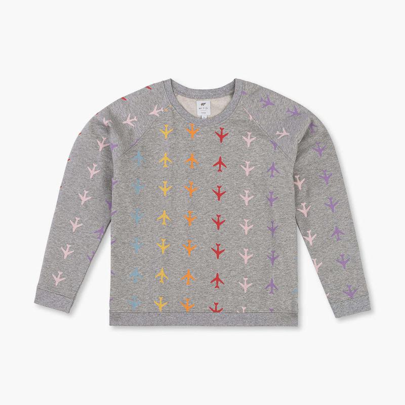 Adult Printed Crewneck Sweatshirt - Rainbow Jet Set