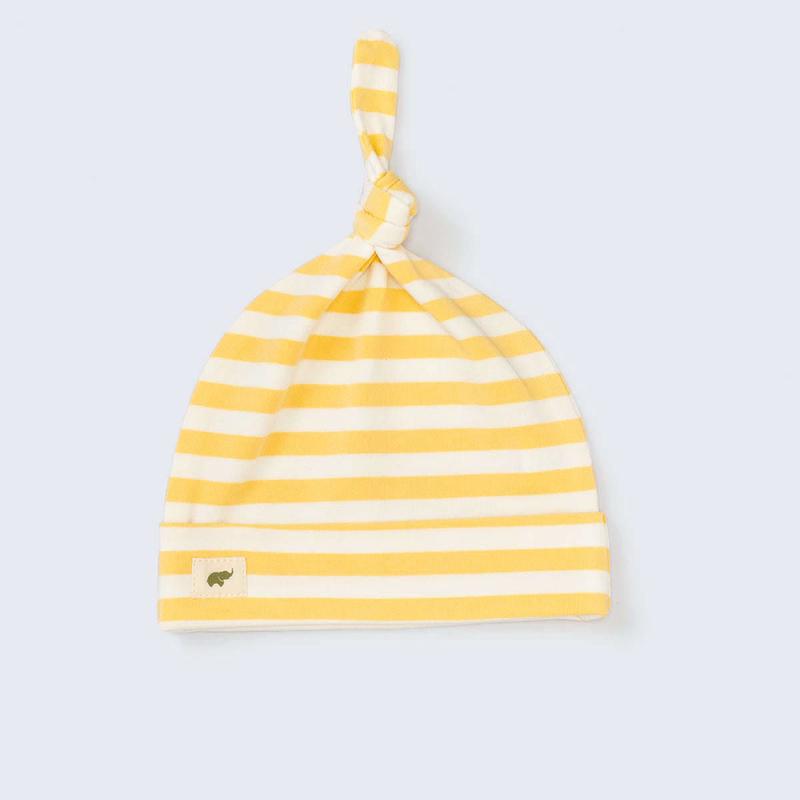 Top Knot Cap - Yellow Classic Stripe