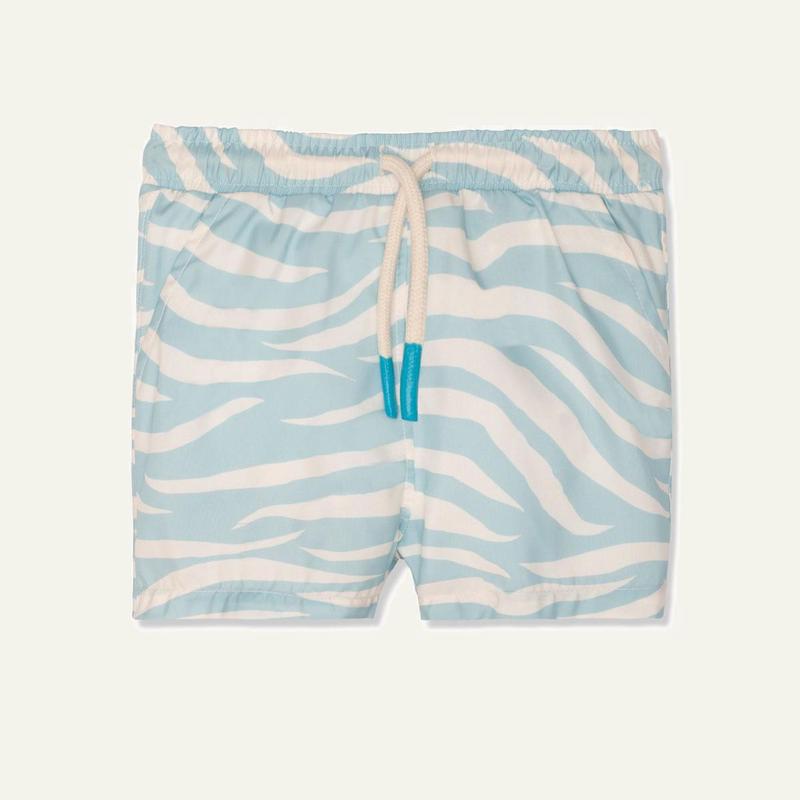 Seaqual Recycled Polyester Zebra Baby Swim Trunks - Natural/sterling Blue