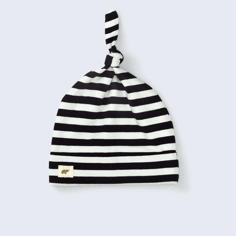 Top Knot Cap - Black Classic Stripe