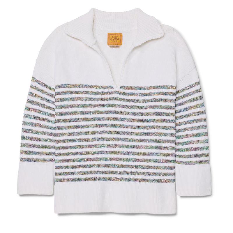 Hadley Striped Polo - White