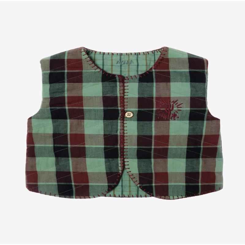 Reversible Baby Vest - Celadon Green