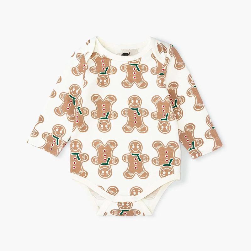Long Sleeve Jack + Jill Bodysuit - Gingerbread Cookie