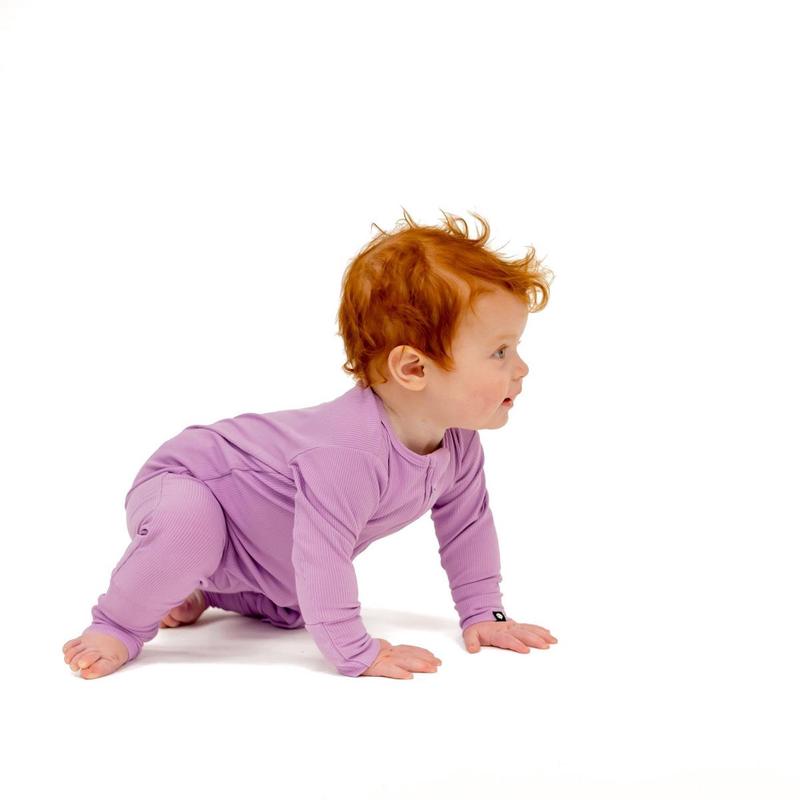 Convertible Romper - Lupine Purple Ribbed