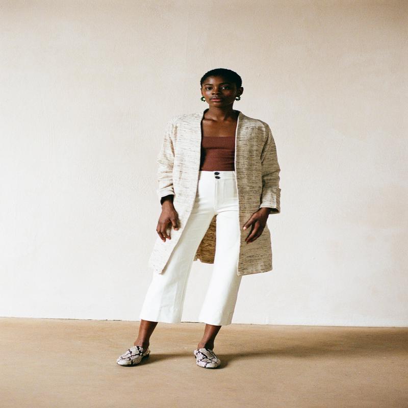 Silk Verde Coat - Bone