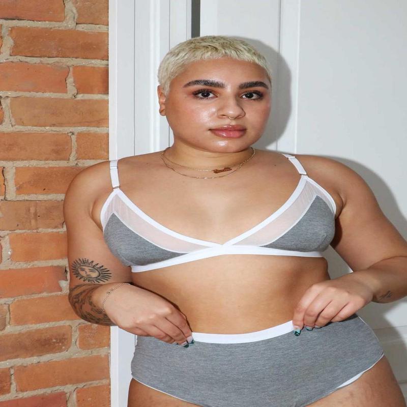 Contrast Bra - Grey
