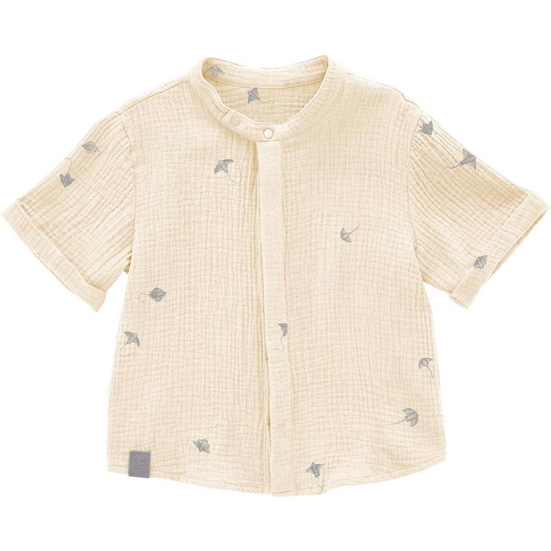 Gauze Button Up Shirt - Cream