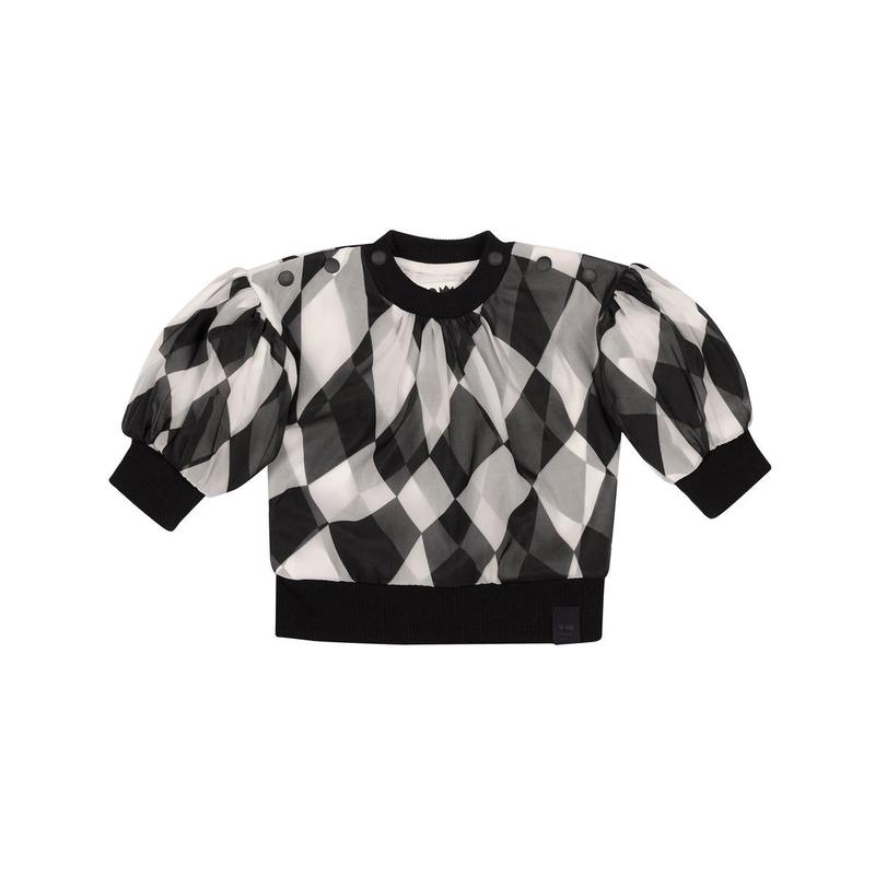 Baby Tulle & Terry Sweatshirt - Black