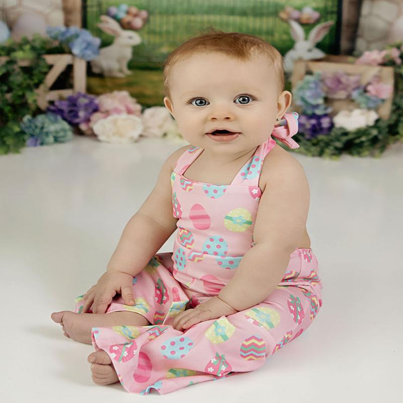 Andi Pleated Bell Bottom Jumpsuit - Egg Hunt