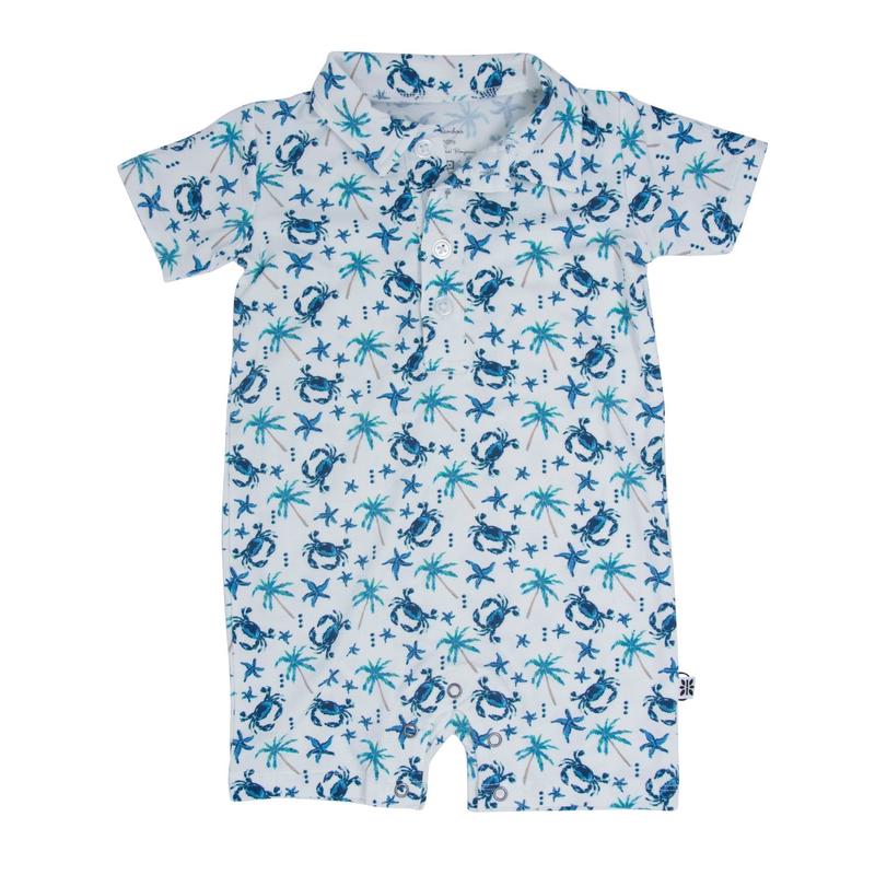 Blue Crabs Polo Romper