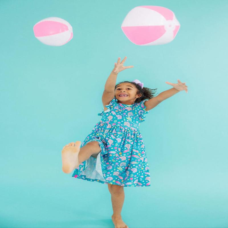 SALE Betta Blooms Flutter Sleeve Twirl Dress