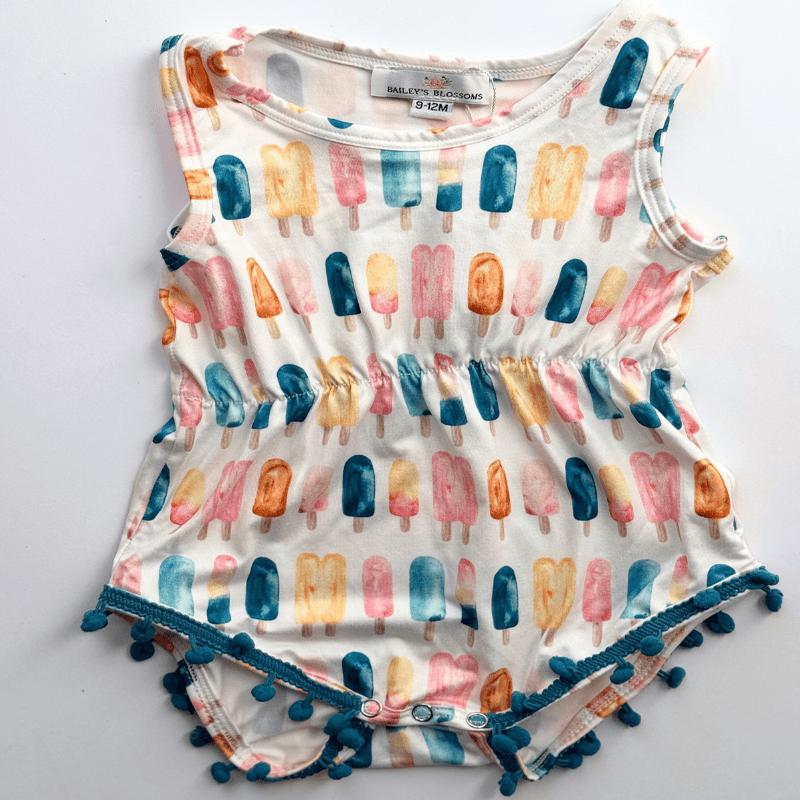 Dillon Pom Pom Romper - Popsicle