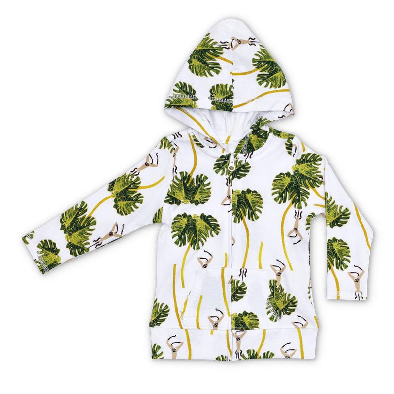 Lala Curio Hoodie - Dancing Palms White