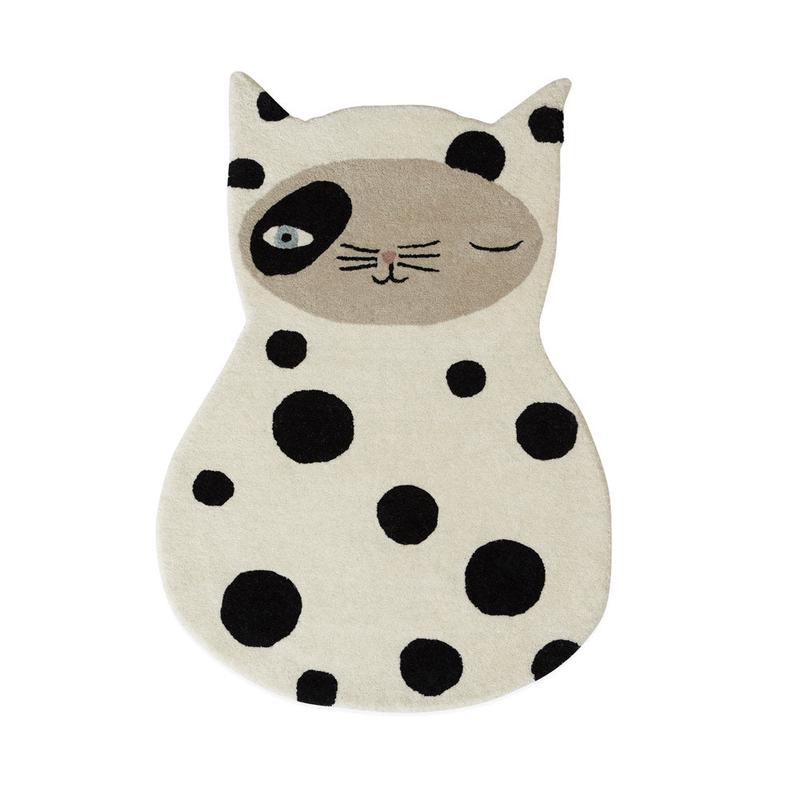 Zorro Cat Rug - Offwhite / Anthracite