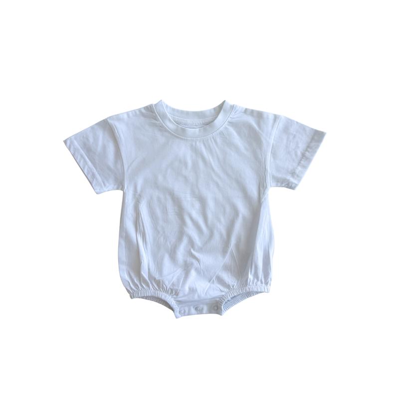 Organic Cotton Bubble Romper - White