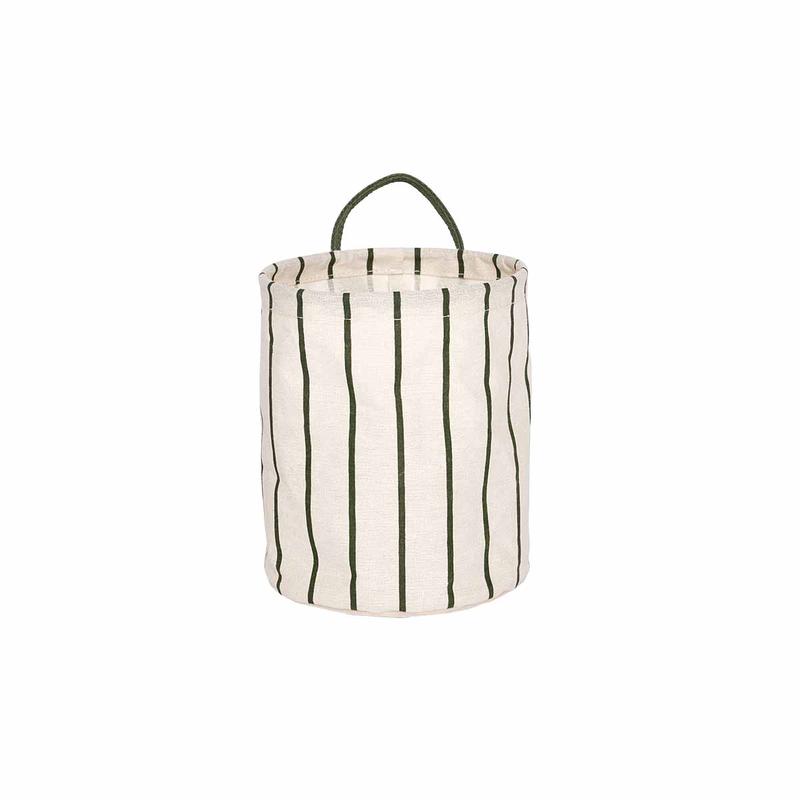 Raita Laundry/Storage Basket in Green/Offwhite