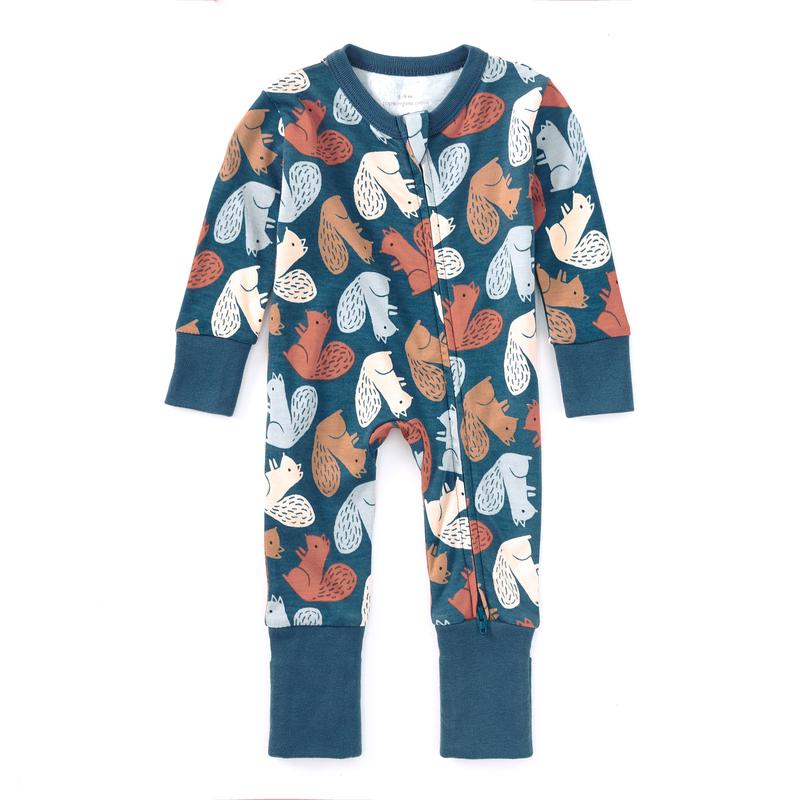 Bamboo Blend Convertible Coverall - Squirrel Scurry