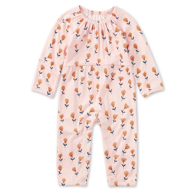 Bamboo Blend L/S Gathered Romper - Wild at Heart
