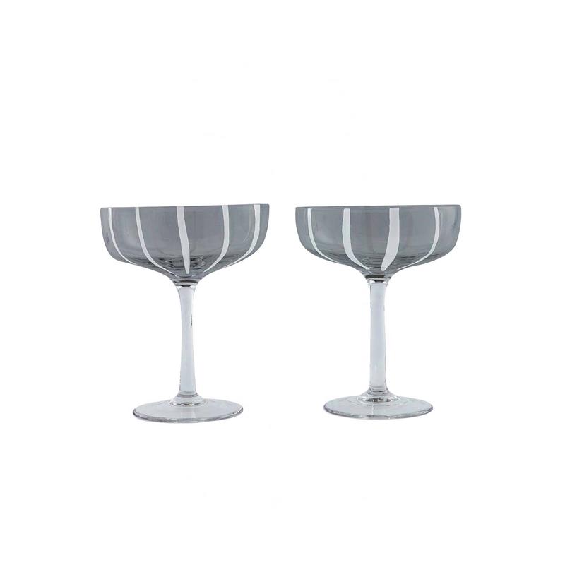 Mizu Coupe Glass - Grey