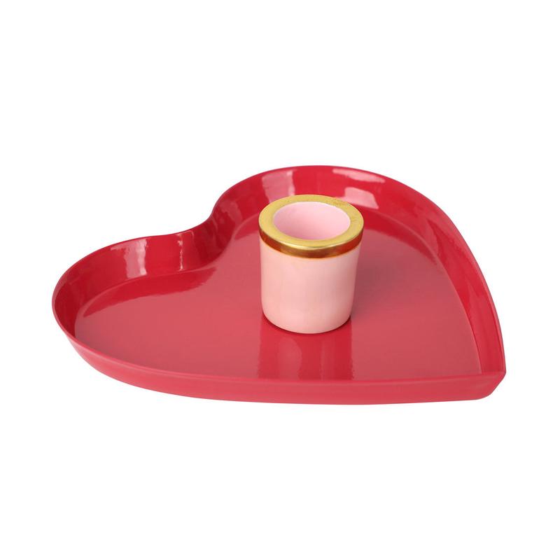 Enamel Heart Shaped Candle Holder