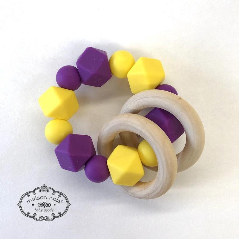 Maison Nola Purple & Gold Silicone Bead Teether