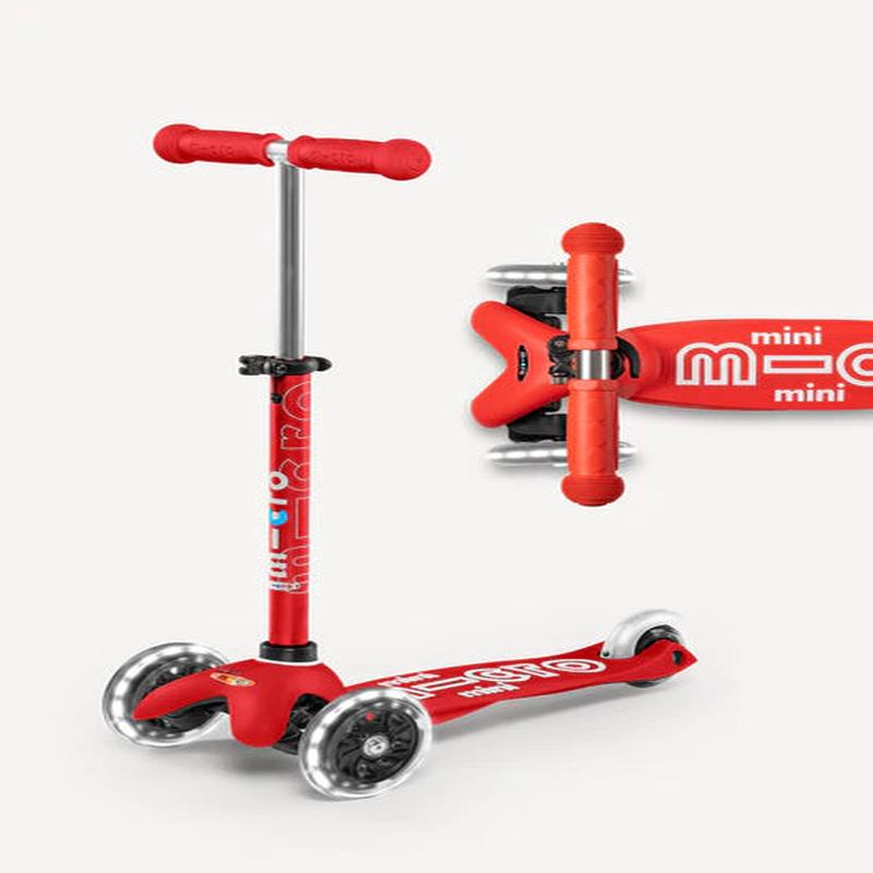 Micro Mini Deluxe LED Red Scooter