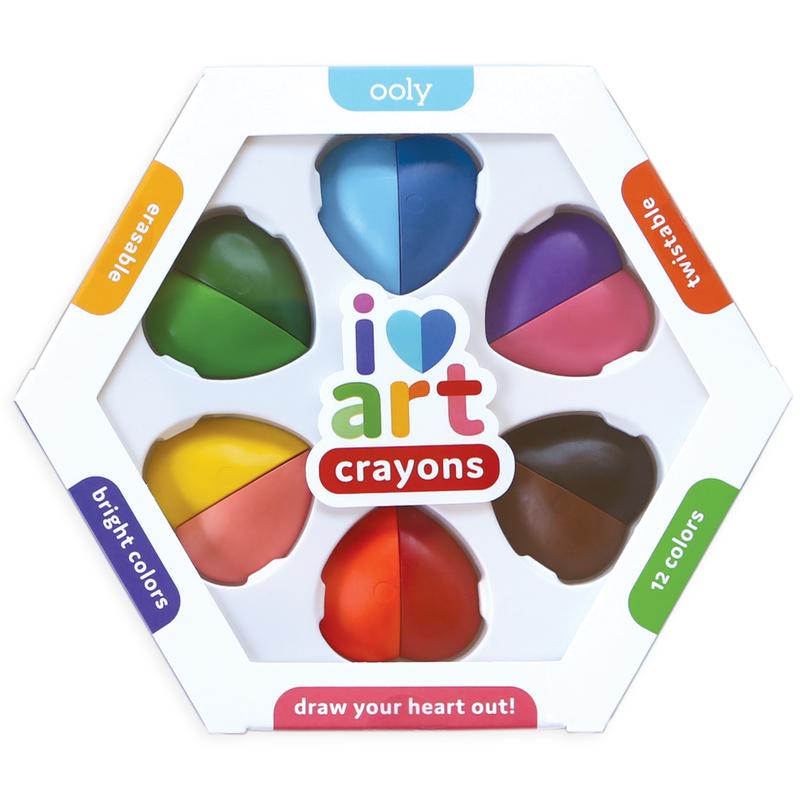 Ooly I Heart Art Erasable Crayons - Set of 6