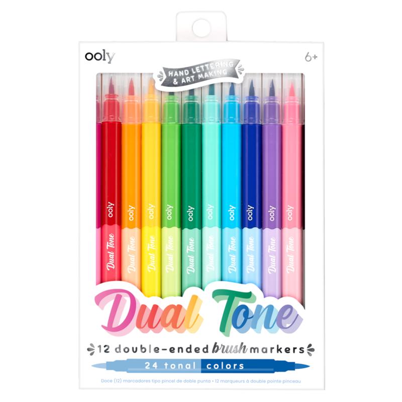 Ooly Dual Tone Double Ended Brush Marker - set of 12/24 colors