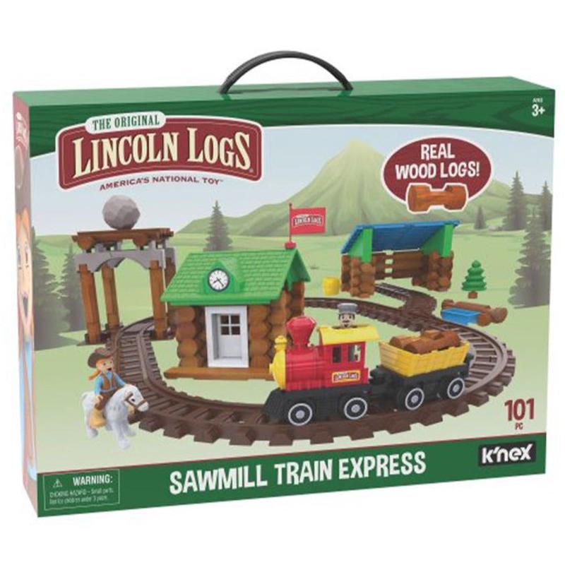 Kroeger Lincoln Logs Sawmill Train Express 101 pcs