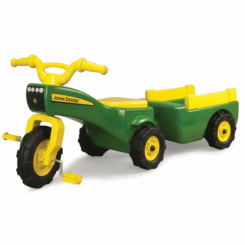 John Deere Plastic Trike with Cart