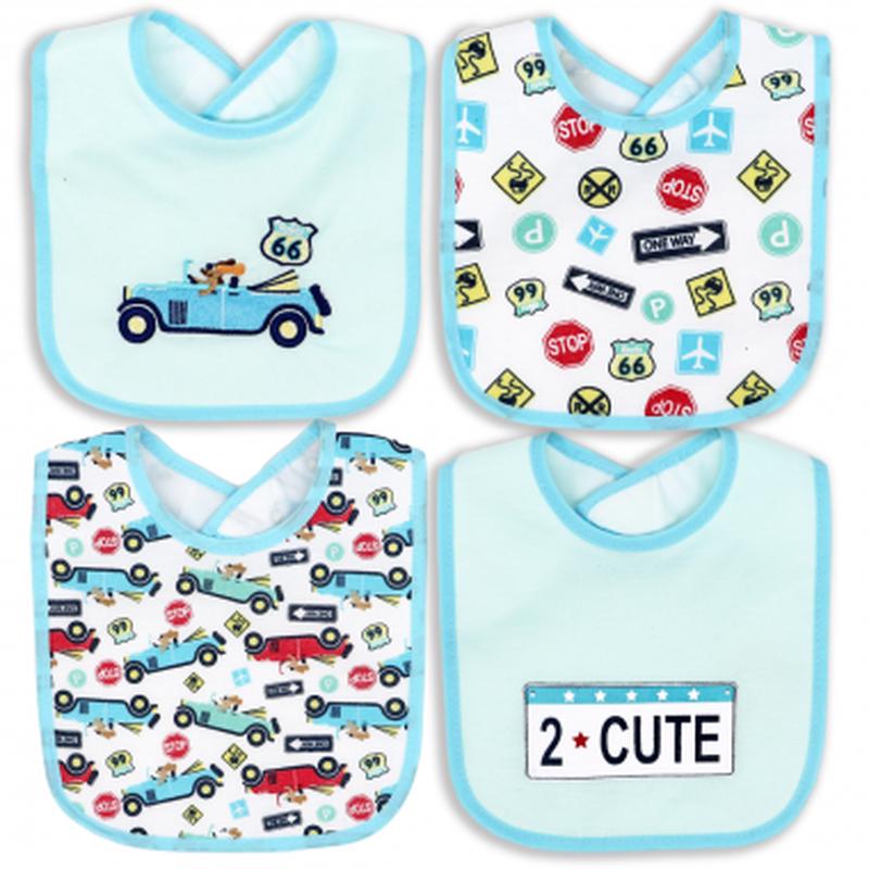 Rose Textiles 4-Pack Waterproof Bibs | On the Go