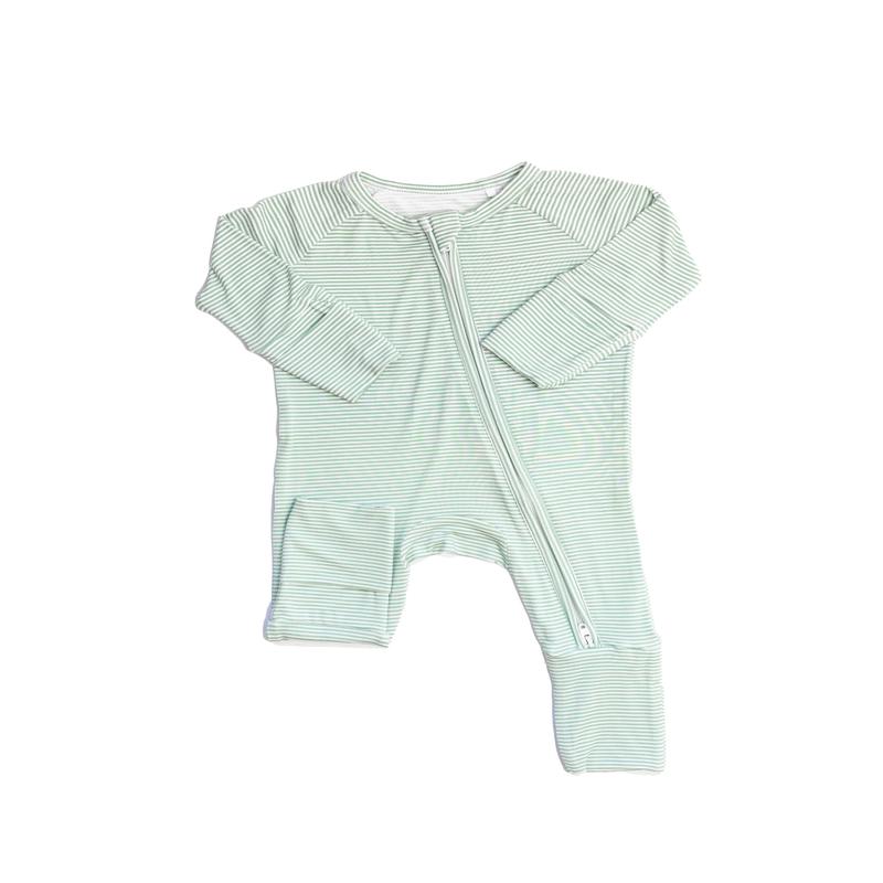 Uptown Baby Romper Lt. Green Mini Stripe