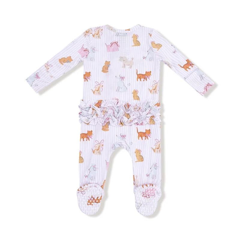 Angel Dear Fancy Pets Ruffle Back Zipper Footie