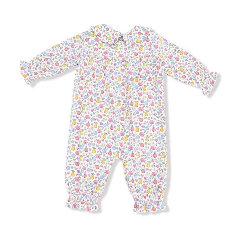 Angel Dear Fall Fruit Floral Smocked Romper