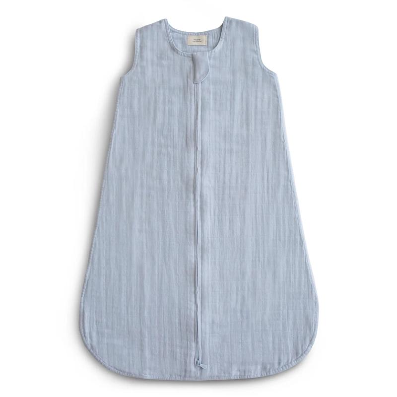 Mushie Organic Cotton Muslin Sleep Bag | Baby Blue