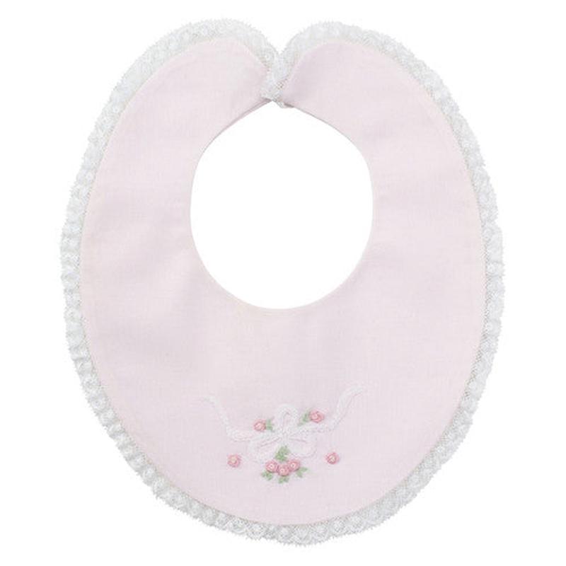 Feltman Brothers Vintage Bow Collection Lace Trim Bib - White