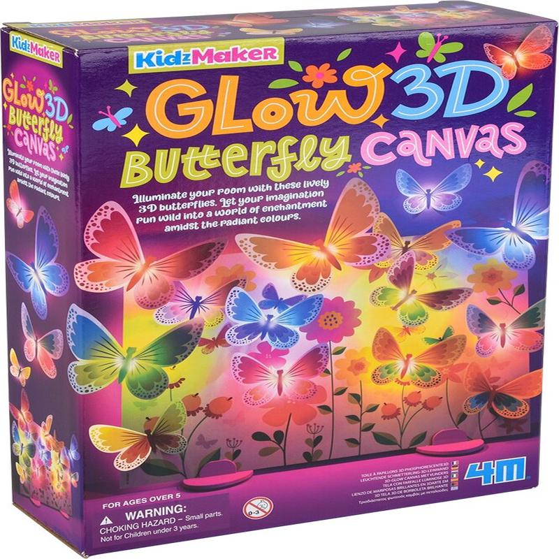 3D Glow Butterfly Canvas