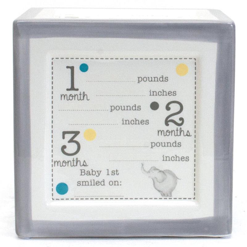 Child To Cherish Announcement Block To Grow On - Grey