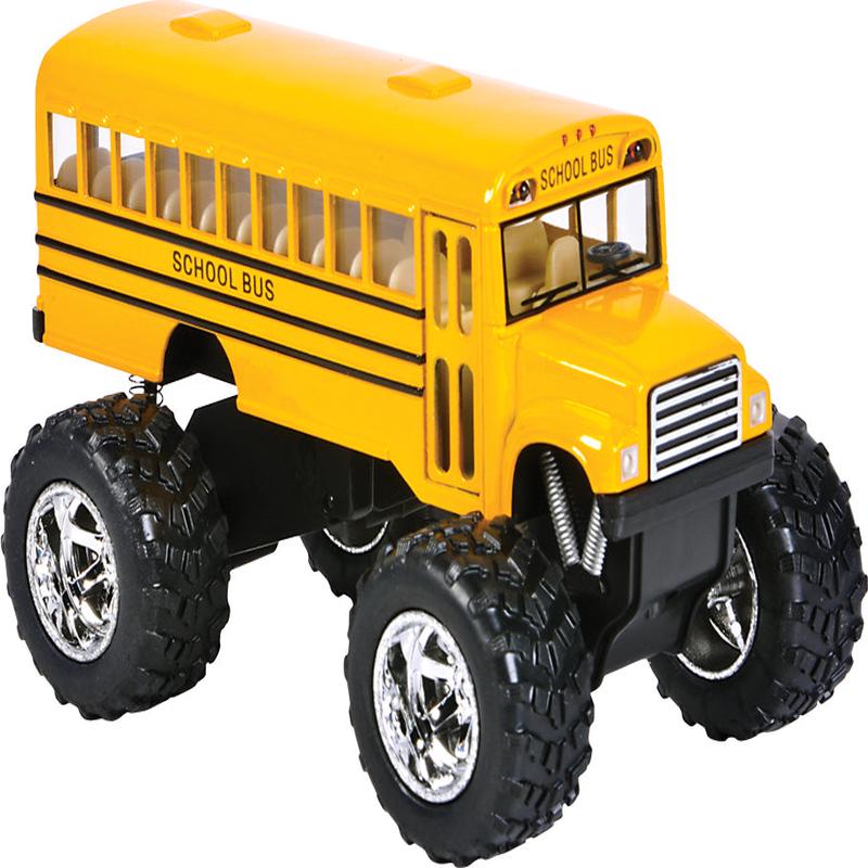 Die-Cast Pull Back Big Wheel School Bus