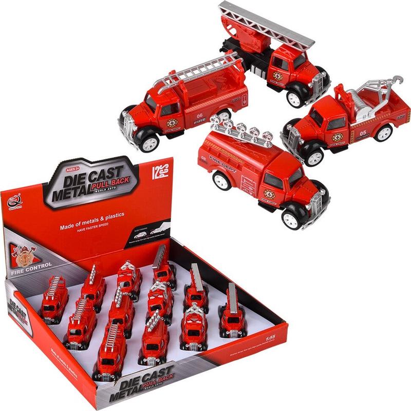 3\" Die Cast Pull Back Classic Fire Engine