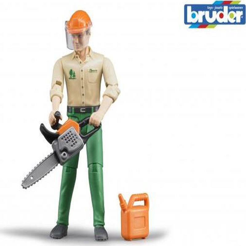 Logging man with accessories