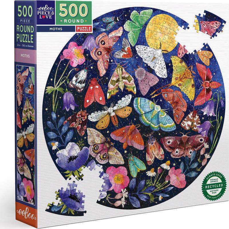 Moths 500pc Round Puzzle